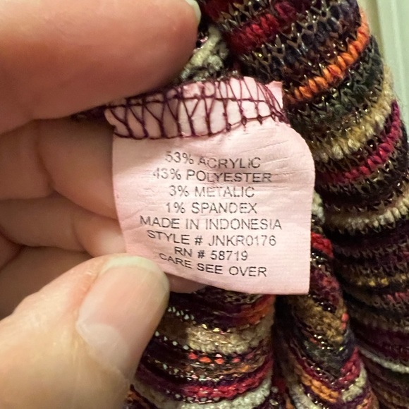 Choices 3/4 length sleeve kimono cardigan sweater XL Festive Fall Metallic - Picture 8 of 11